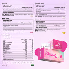 Lifestyle shot of a woman on the go using daily vitamin packs