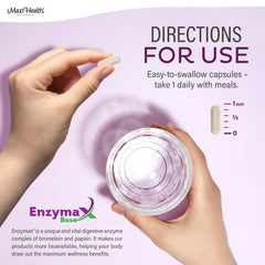 Capsules shown with a measuring spoon for serving size