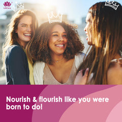 Non-GMO, soy-free, gluten-free gummy vitamins on a wooden surface