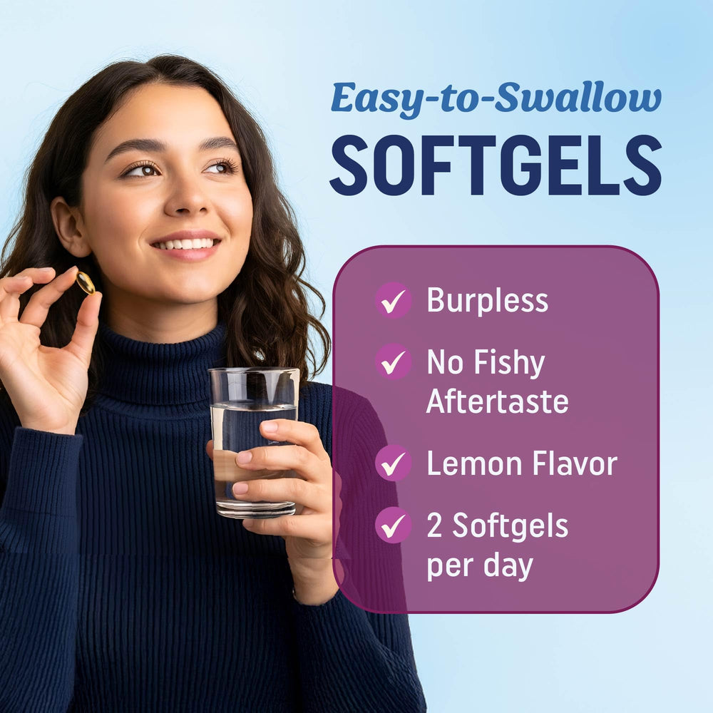 120-count bottle of omega-3 women’s supplement