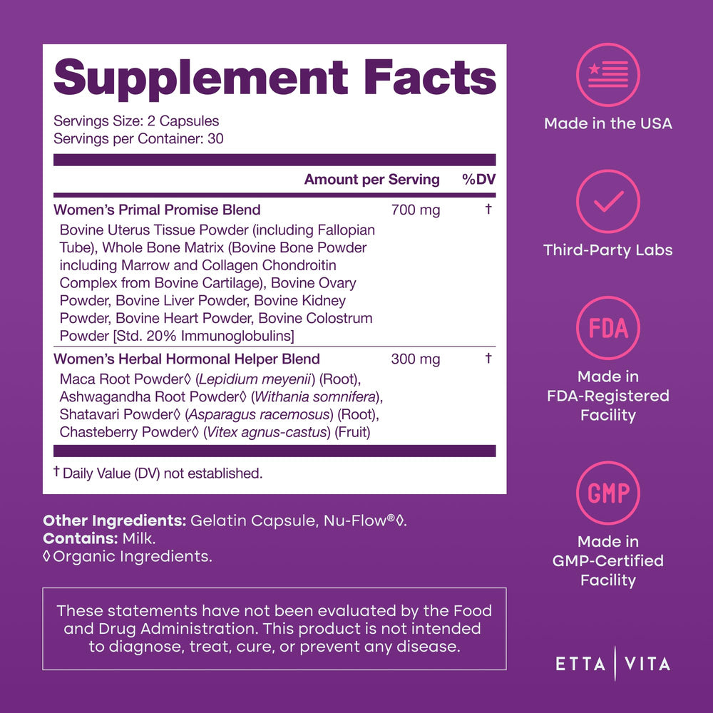 Primal bone matrix and colostrum components in supplement