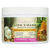 Bottle of Women's PureBalance Lion's Mane supplement capsules with Reishi, Cordyceps and Turkey Tail