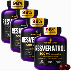 Hero image of WONDER FAMILY Resveratrol bottle with 240 softgels