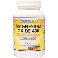 Wonder Labs Magnesium Oxide 400 tablet front label showing 483 mg