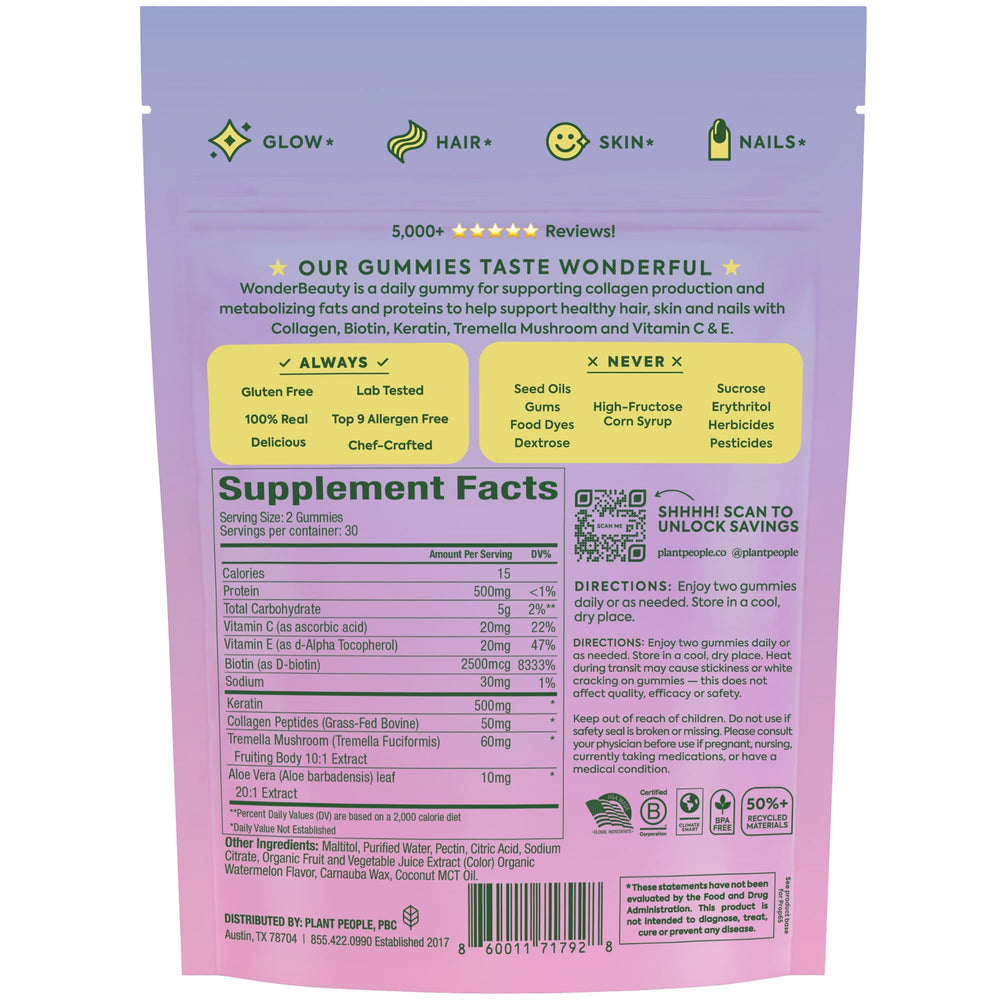 Product on store shelf/display for WonderBeauty Gummies