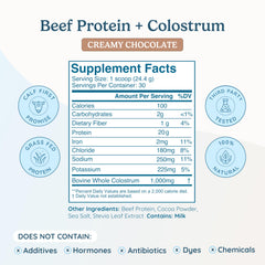 WONDERCOW Beef Protein Isolate powder being poured into water for quick mixing.