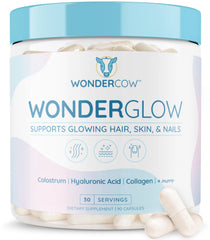 WonderCow hair skin nails vitamins bottle with capsules