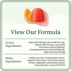 Back of WonderFocus box showing ingredients and nutrition