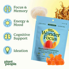 Vegan and gluten-free certification label on WonderFocus packaging
