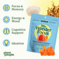 Close-up of WonderFocus gummies showing citrus flavor