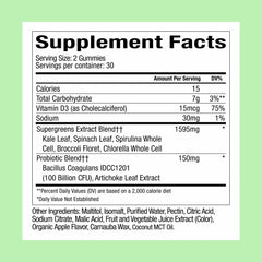 Close-up of a single green apple-flavored gummy