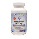 Front view of Wonder Laboratories Berberine HCl 1500mg bottle with cinnamon and Bioperine