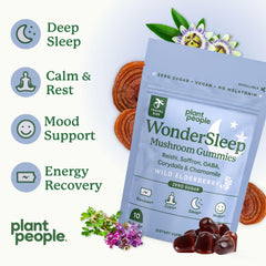 Vegan, gluten-free and sugar-free labeling on WonderSleep Gummies Mini