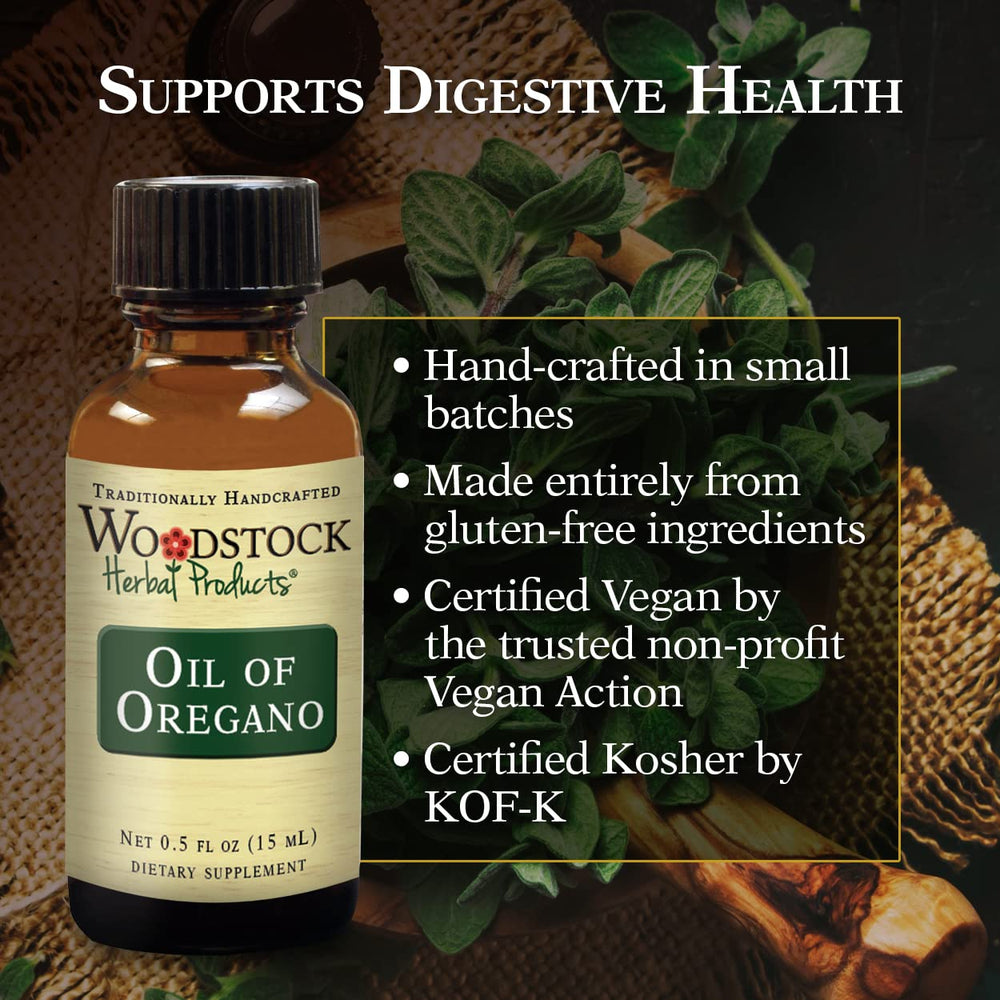 Dropper dispensing Oil of Oregano drops