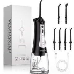 WOOWAD cordless water flosser with 300ml BPA-free tank