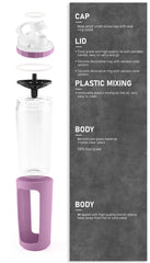 BYLWORKOUT glass shaker leak-proof lid prevents spills during commuting