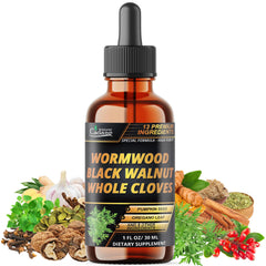 Front view of 13in1 Wormwood Liquid Drops 1ml bottle