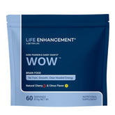 Front view of Life Enhancement WOW Drink Powder container
