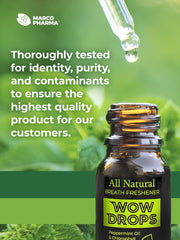 Dropper dispensing peppermint oil