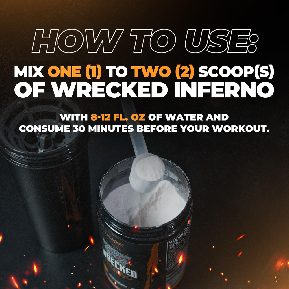 Wrecked Inferno labeled-ingredients-closeup emphasizes full transparency.