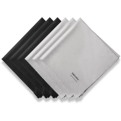 Wsivoiv 6pcs 12x12 inch microfiber cleaning cloths in black and gray