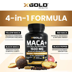 Gelatinized maca root with black pepper for absorption
