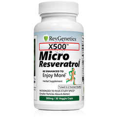 X500 Pure Trans-Resveratrol 500mg capsules bottle