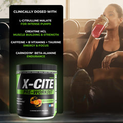 Athlete using X-CITE for energy and focus during training