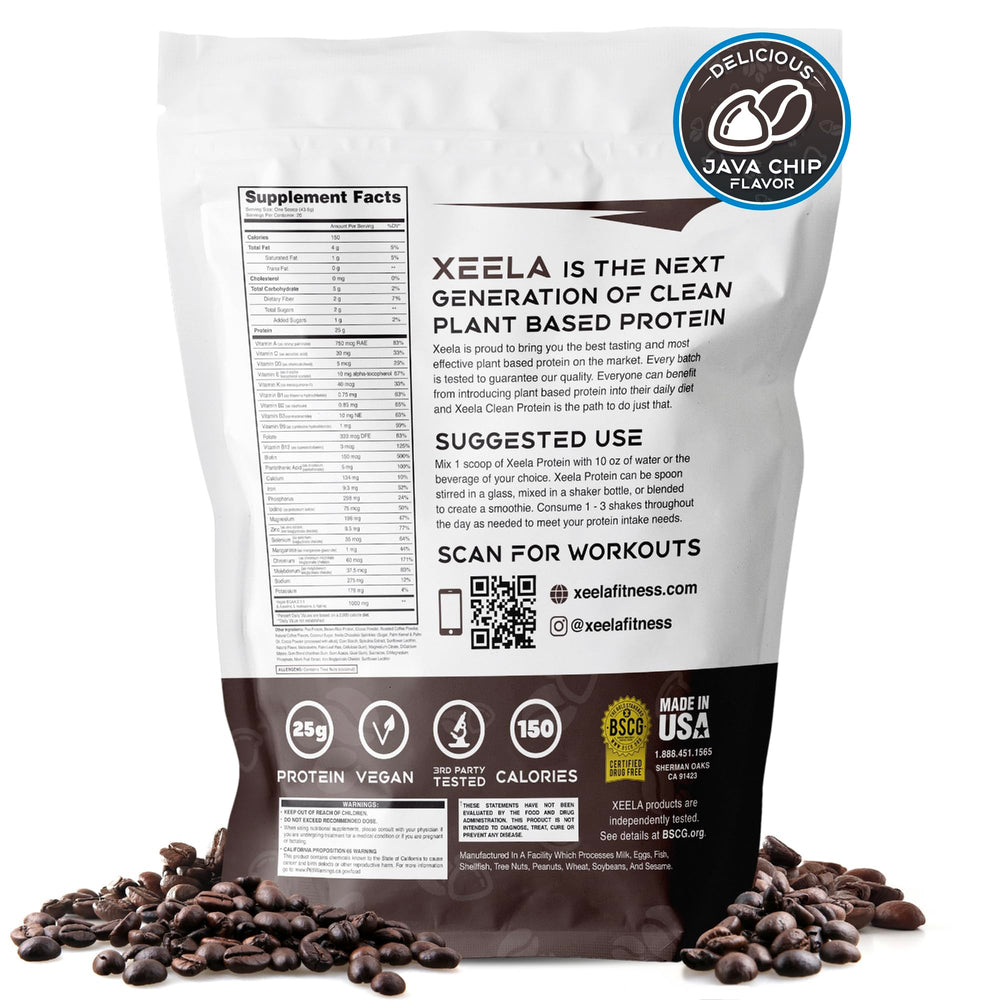 Shaker with Xeela Java Chip protein powder