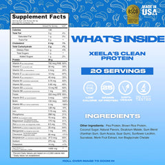 Close-up of protein powder texture for XEELA Banana Split