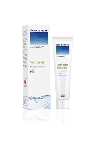 Xerostom toothpaste label highlighting Saliactive 50ml