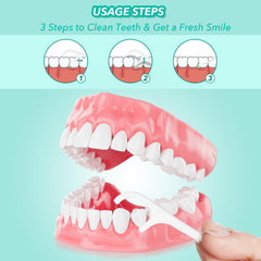 Built-in toothpick end on floss pick