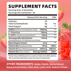 Packaging shot of XIAAN GABA Gummies 1000mg Strawberry 60 count