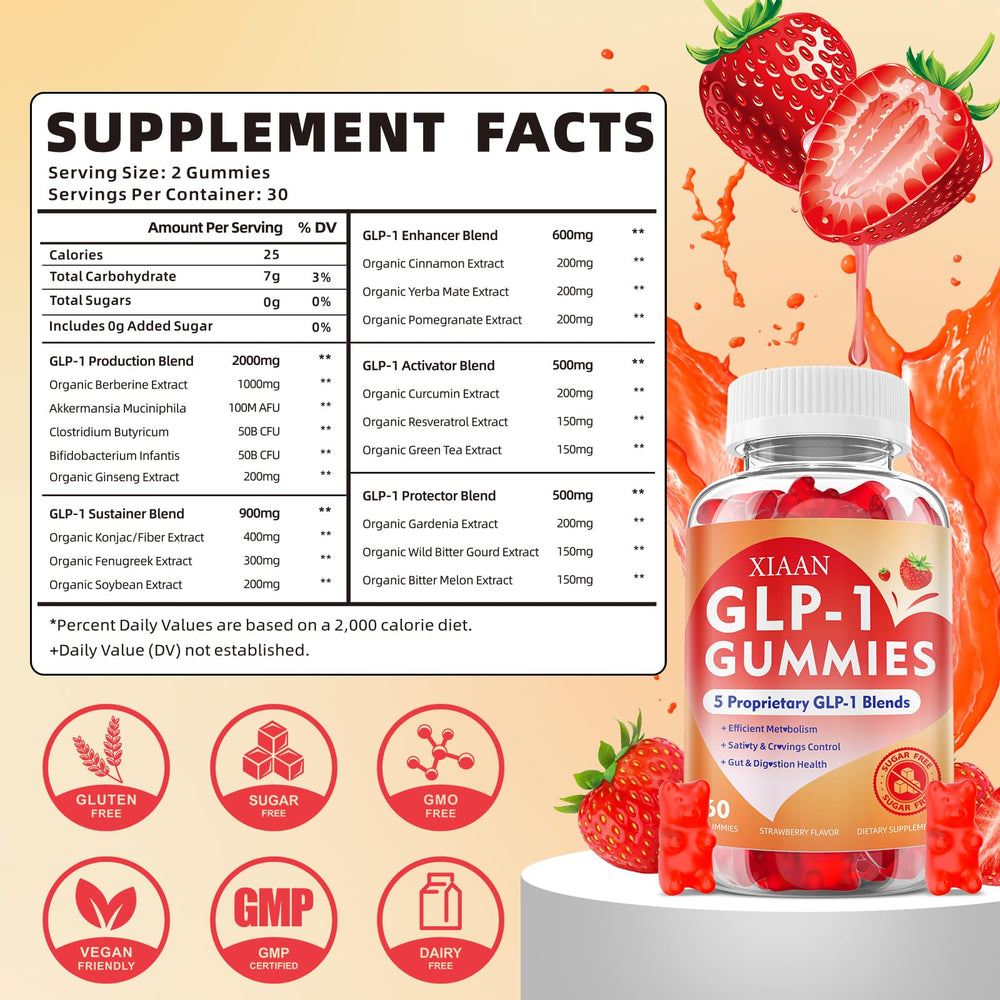 Close-up of strawberry-flavored GLP1 gummies