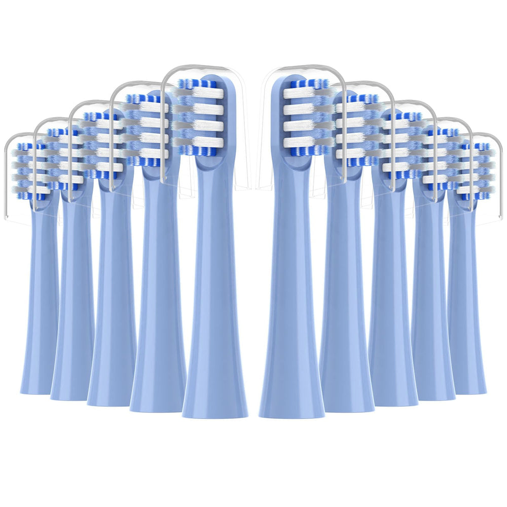 Xiaohead 10-pack replacement toothbrush heads for Colgate Hum Connected Blue - front view