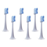 Six blue replacement toothbrush heads compatible with Xiaomi Mijia Mi Home T300/T500/T700