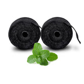 Xlent expandable dental floss with activated charcoal and mint labeling