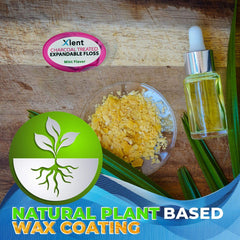 Floss with plant-based wax and xylitol for enhanced cleaning