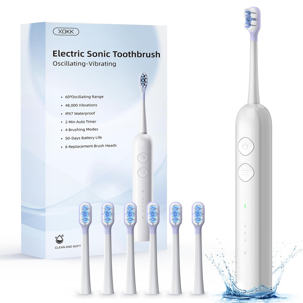 Front view of XOKK Sonic Electric Toothbrush with 48000 VPM