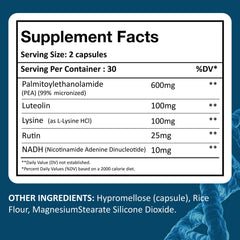 Immunity support ingredients Luteolin NADH Rutin and Lysine