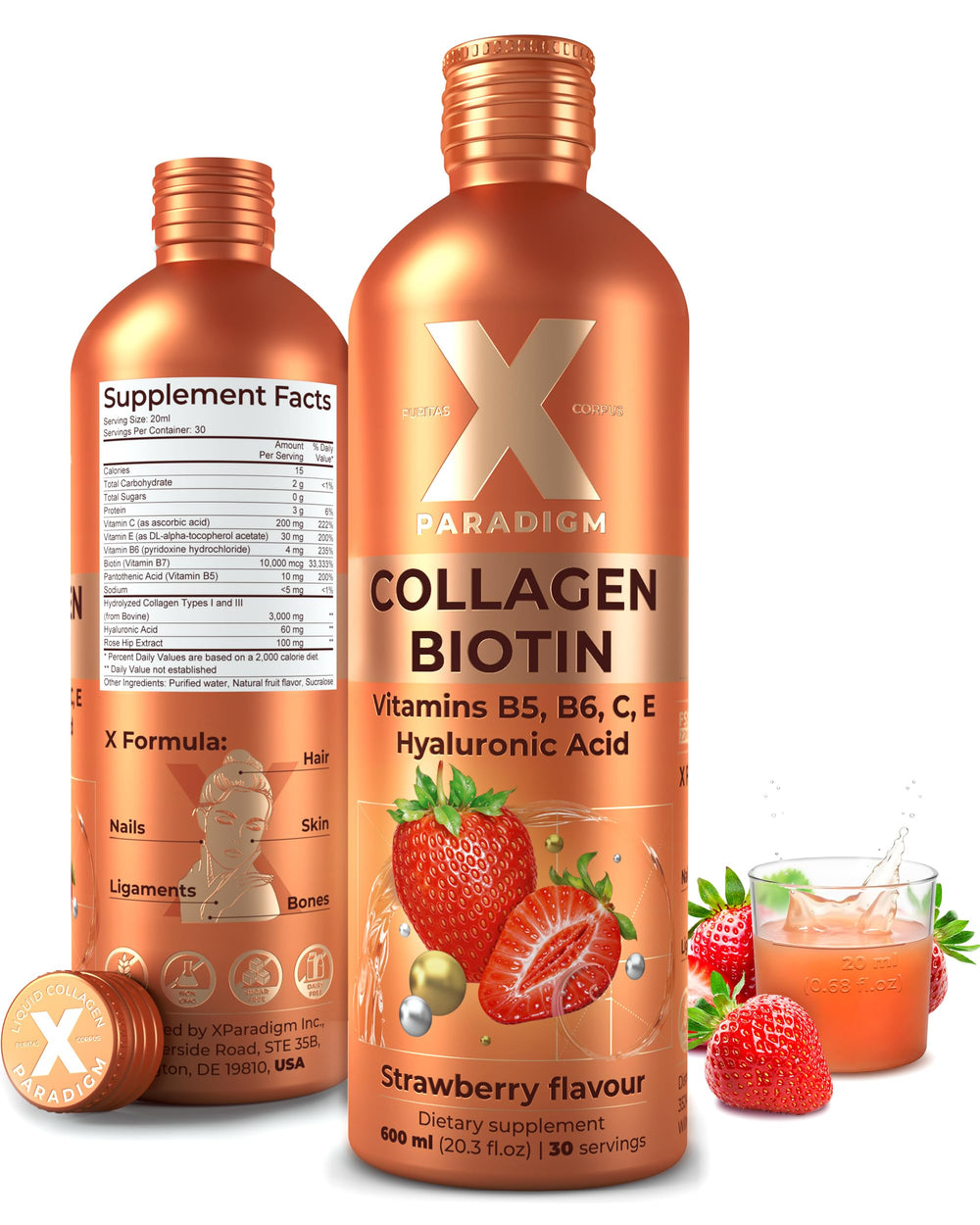XParadigm Puritas Corpus Liquid Collagen Peptides bottle front