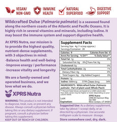 Applications showing shake, smoothie, salad, and cooking uses for dulse powder