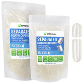 XPRS Nutra Gelatin Size 4 separated capsules, 1000-count, clear small empty capsules