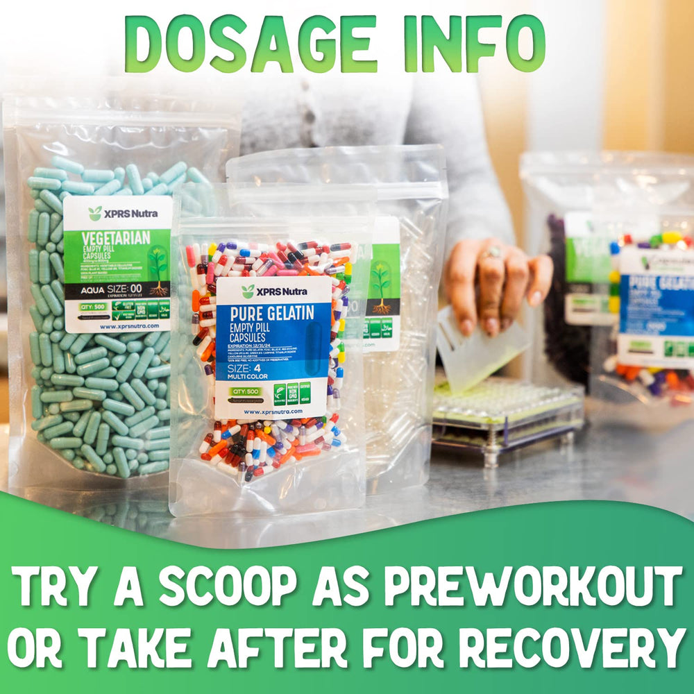 XPRS Nutra L Carnitine Tartrate Powder being poured into a shaker supports quick mixing.