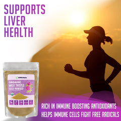 Ground milk thistle powder in a bowl