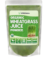 Front view of XPRS Nutra Organic Wheatgrass Juice Powder 8oz