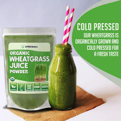 Container image of XPRS Nutra Organic Wheatgrass Juice Powder