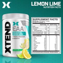 Scoop of Xtend EAA + BCAA powder Lemon Lime flavor