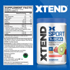 XTEND Sport BCAA Powder Strawberry Kiwi Splash back label
