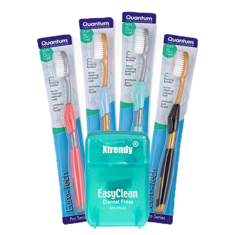 Euro-Tech Pro Series 16-pack toothbrush with bonus floss and assorted two-tone colors